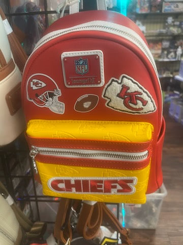 Loungefly Kansas City Chiefs Backpack. NFL Backpacks. Chiefs Backpacks.