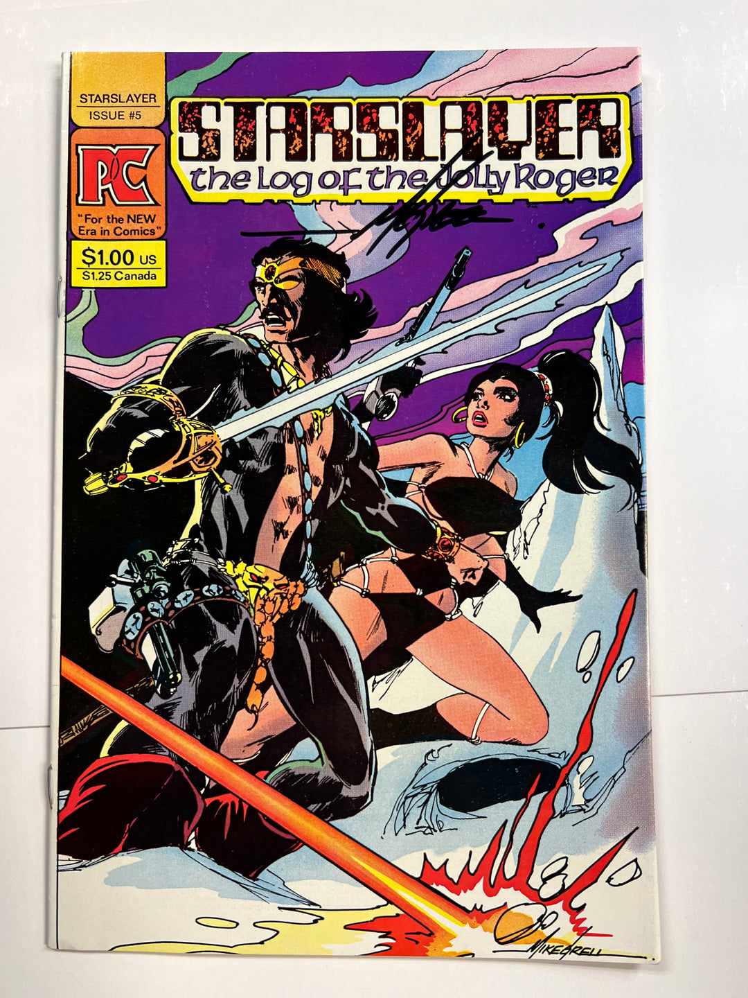 Starslayer #5 signed Mike Grell Pacific 1982 F/VF