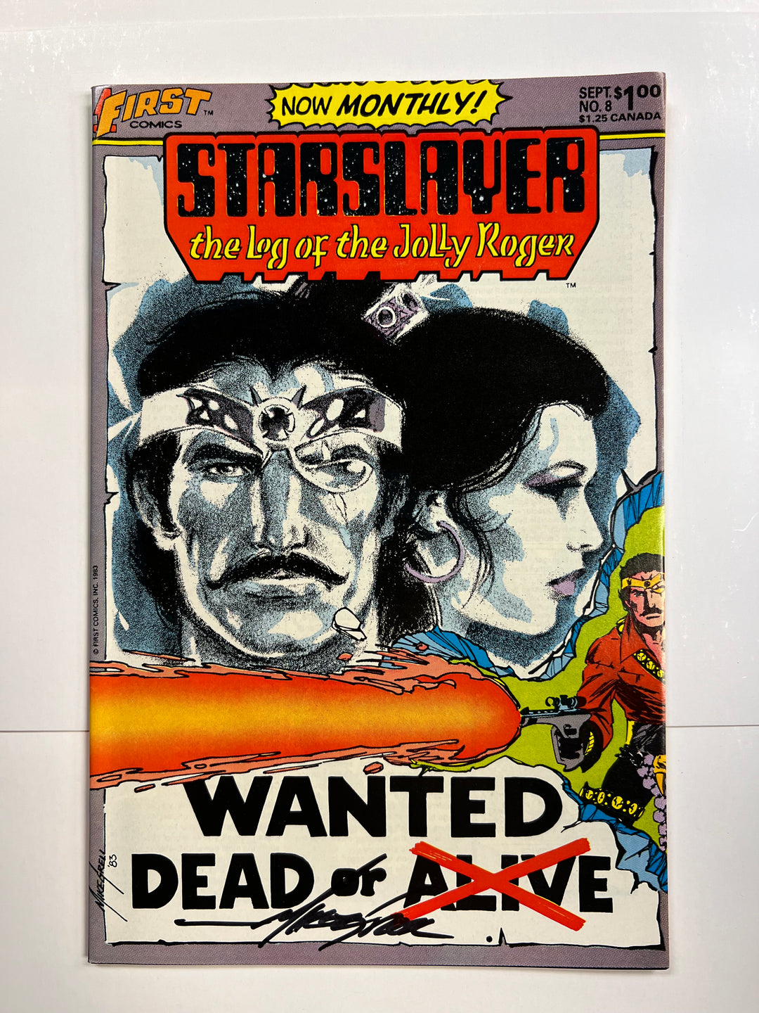 Starslayer #8 signed Mike Grell Pacific 1982 F/VF
