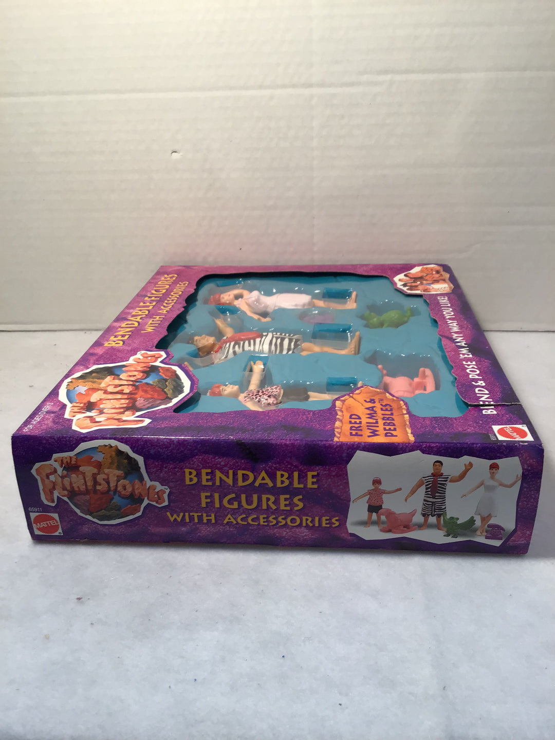 The Flinstones Movie Fred, Wilma, & Pebbles Bendable Figures Mattel 1993 NIB NEW