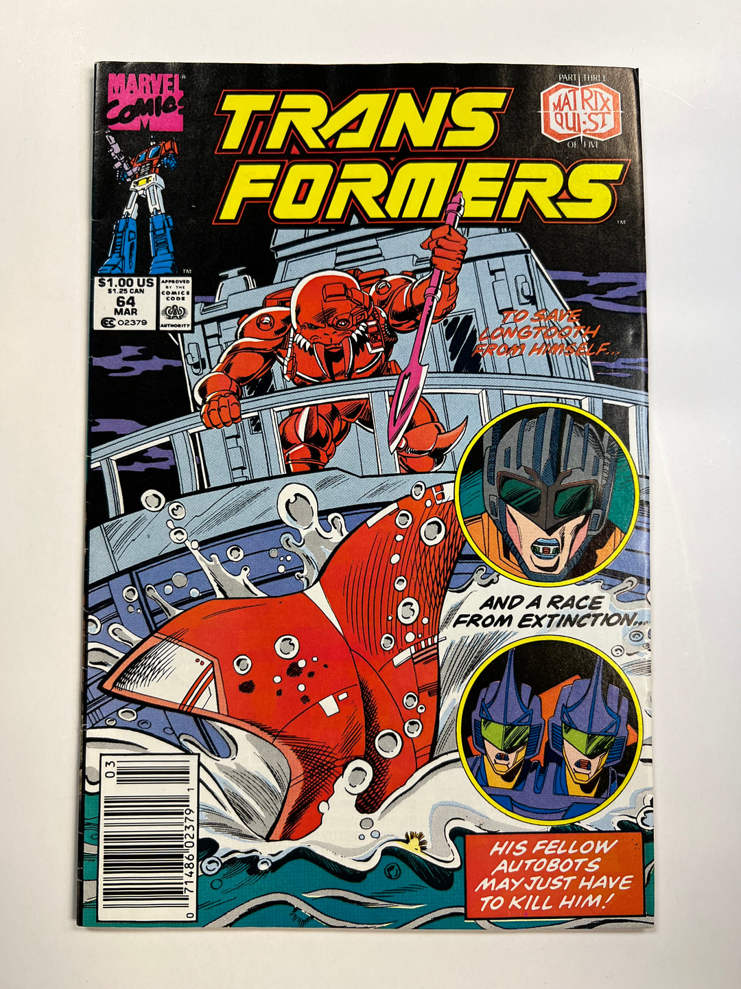 Transformers #64 Marvel 1990 VG/F