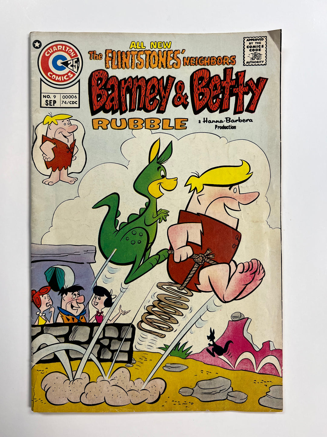 Barney and Betty Rubble #9 Charlton 1974 VG