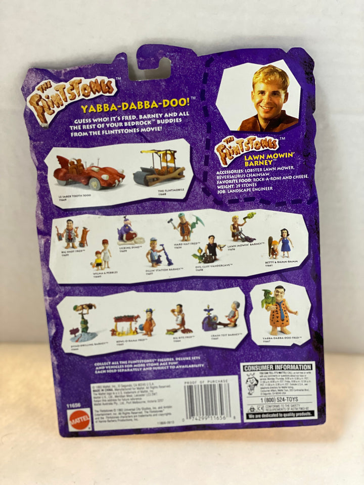 The Flintstones Lawn Mowin' Barney 1993 Mattel Sealed on Card
