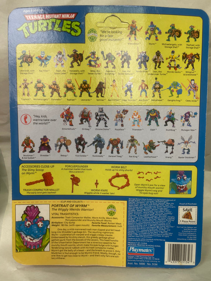 Wyrm the Wiggly Weirdo Warrior TMNT Action figure 1991