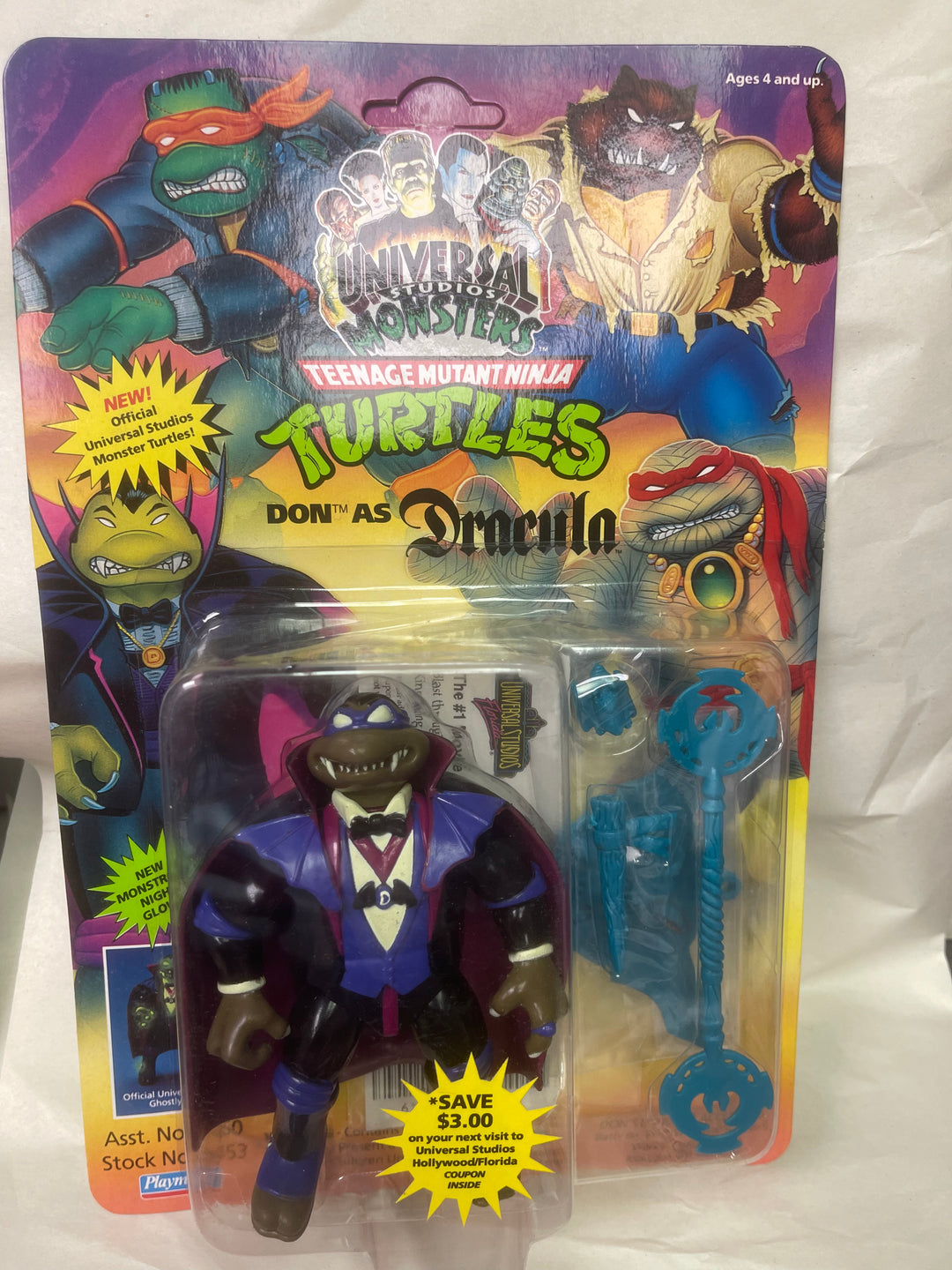 Universal Studios Monsters Don as Dracula TMNT Carded Action Figure 1993