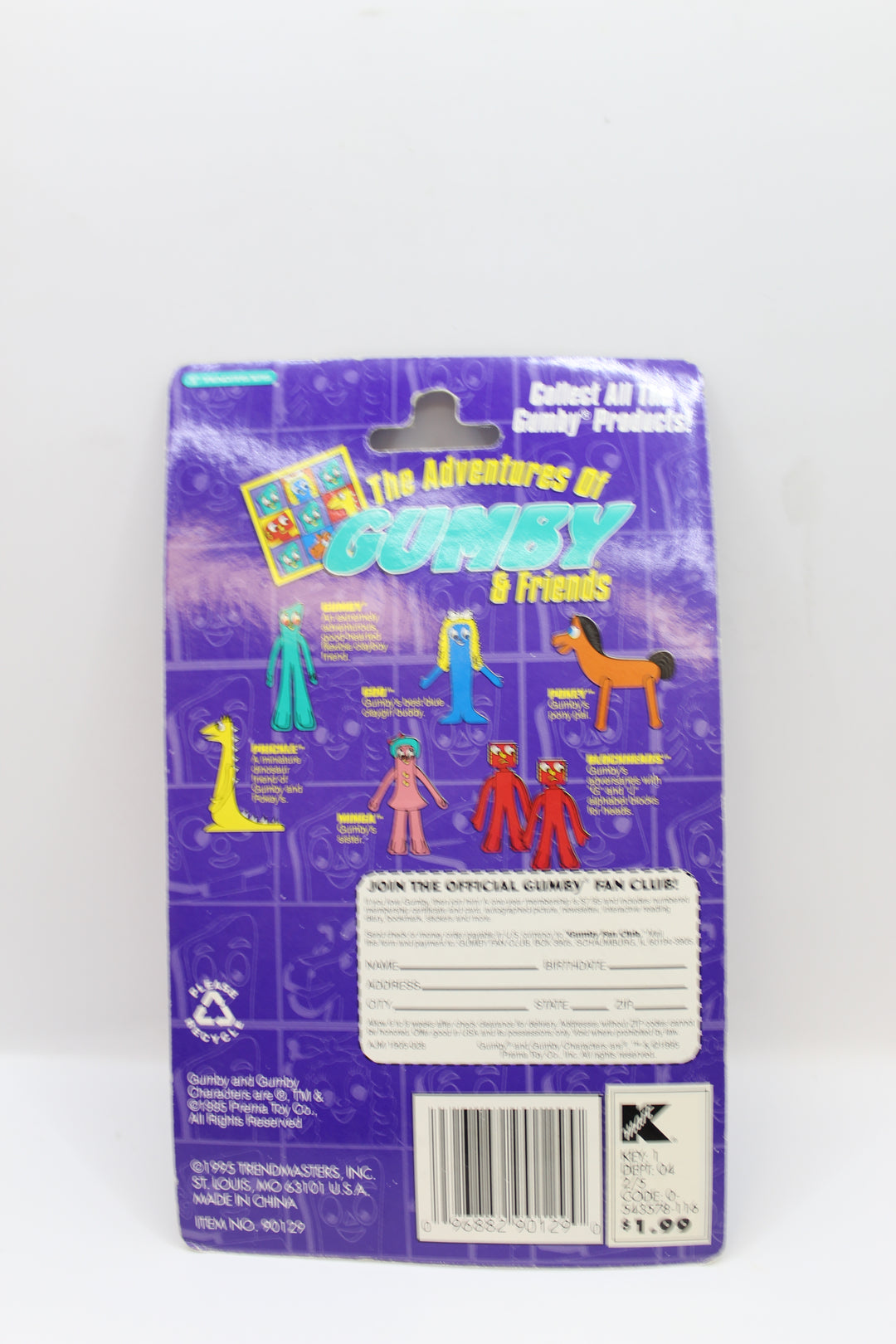 1995 Trendmasters Adventures of Gumby & Friends Pokey Superflexible Key Ring