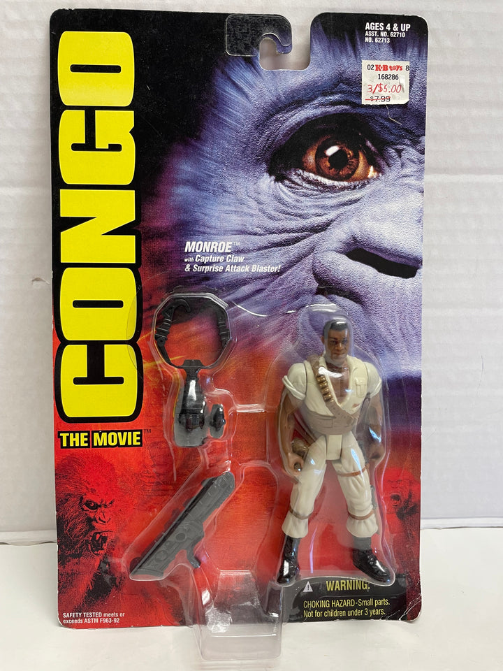 Congo The Movie Monroe 5" Action Figure w/Capture Claw & Blaster MOC Kenner 1995