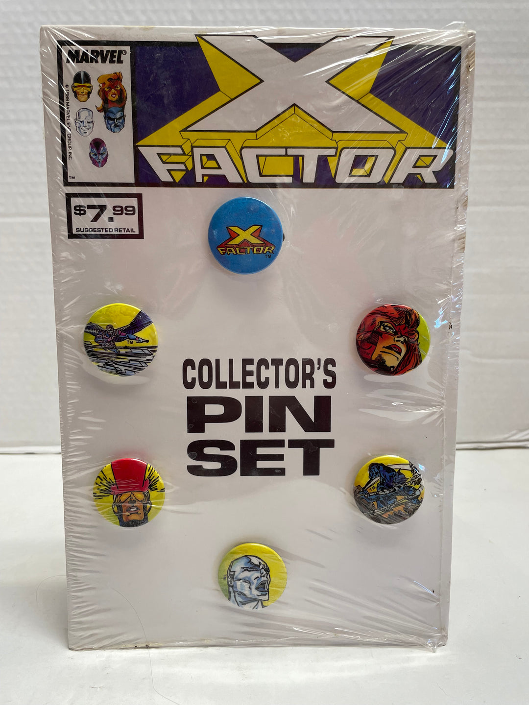 Marvel X-Factor Collector's 6-Pin Set New on Sealed Card 1989