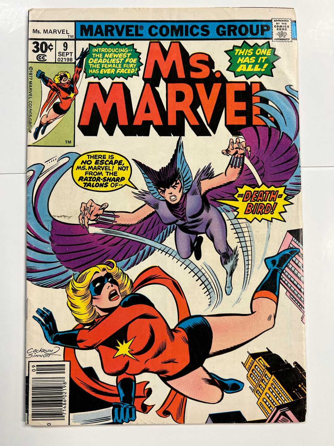 Ms. Marvel #9 1st App Deathbird Marvel 1977 F-