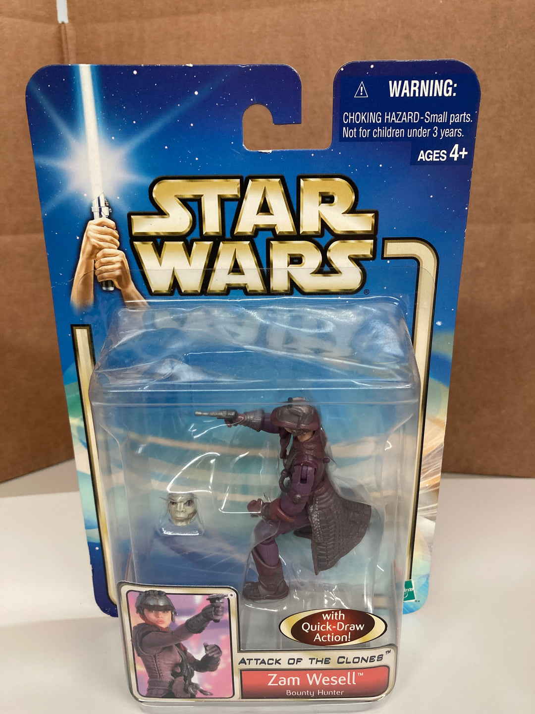 Star Wars Zam Wesell Attack of the Clones 2001 Hasbro MOC
