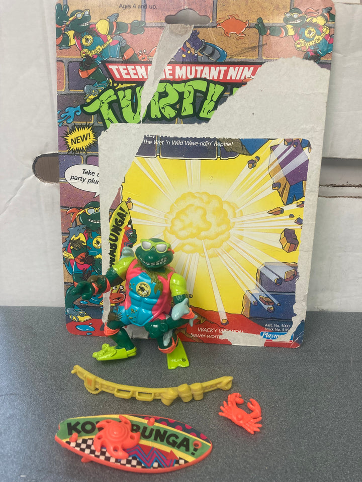 TMNT Mike the Sewer Surfer complete with card playmates 1991