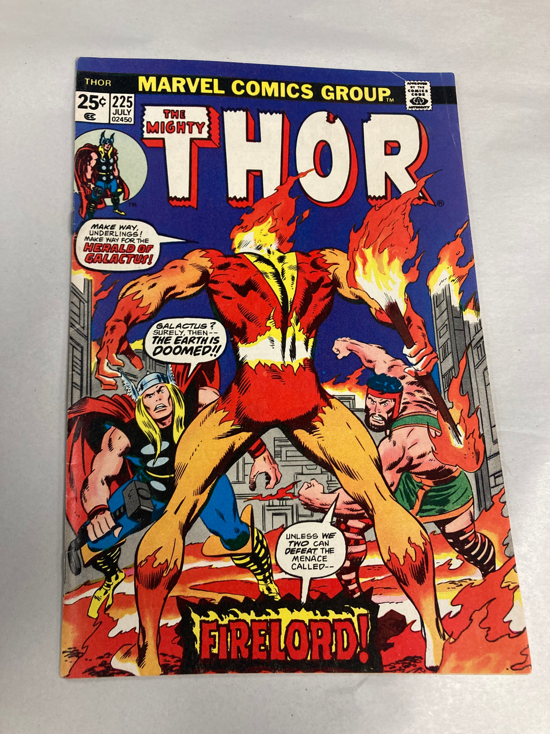 Thor #225 1st app Firelord Marvel Comics 1974 FN/VF