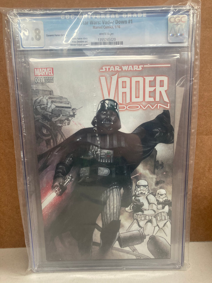 Darth Vader Down #1 DF variant cover CGC 9.8 Marvel Comics 2016 with COA