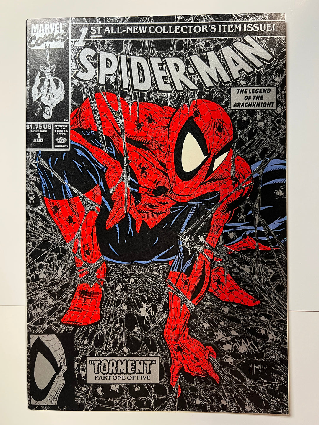 Spider-Man #1 Silver/Black Variant Marvel 1990 VF
