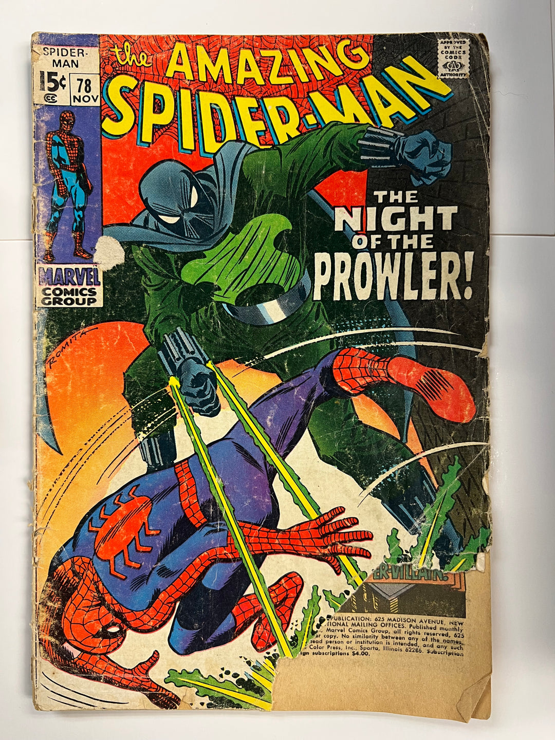 Amazing Spider-Man #78 1st App Prowler Marvel 1968 FR