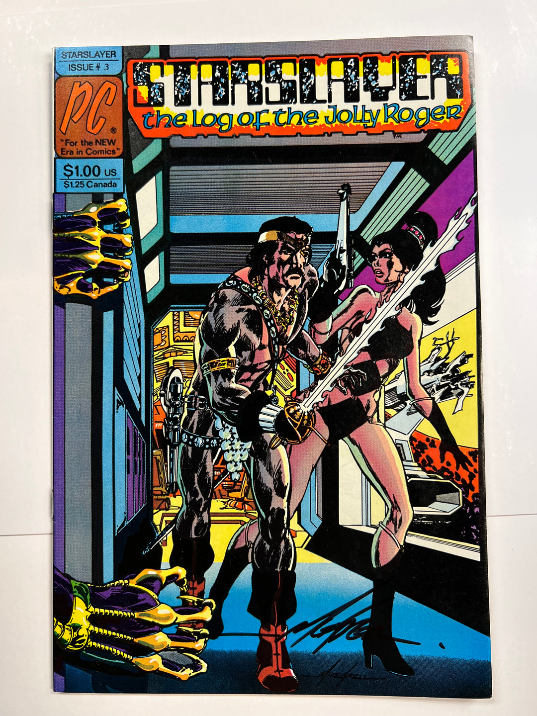 Starslayer #3 signed Mike Grell Pacific 1982 F/VF