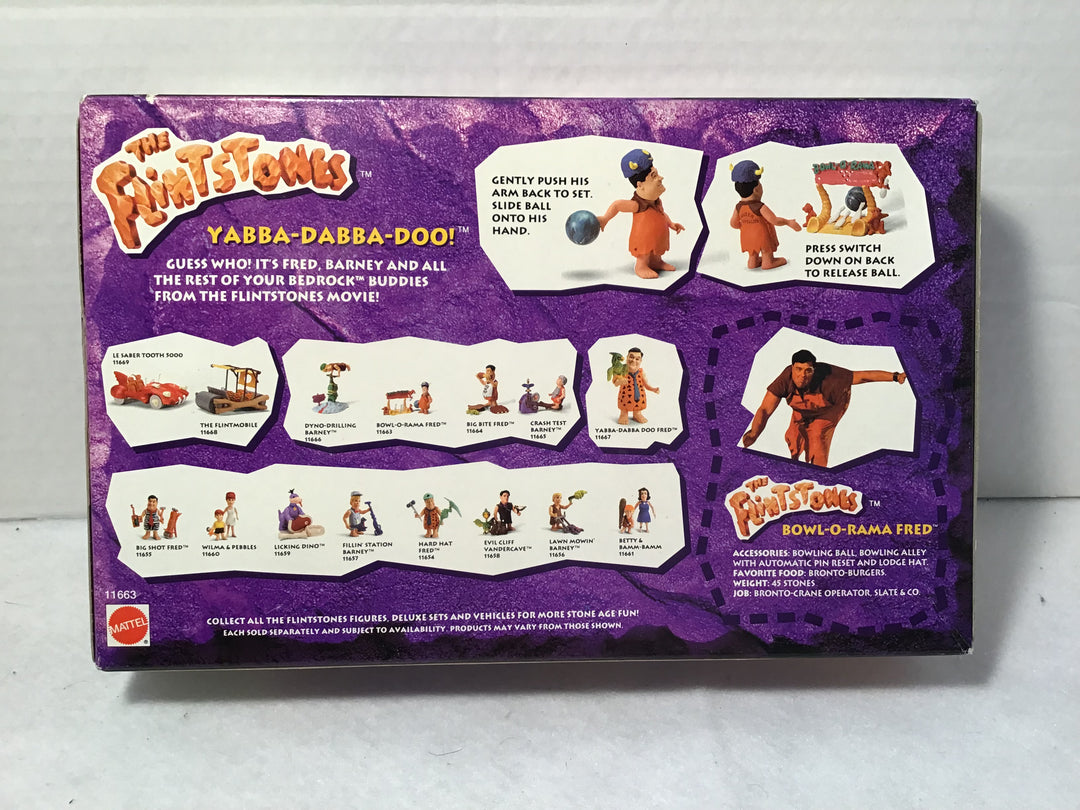 The Flinstones Movie Bowl-O-Rama Fred Figure Mattel 1993 NIB NEW