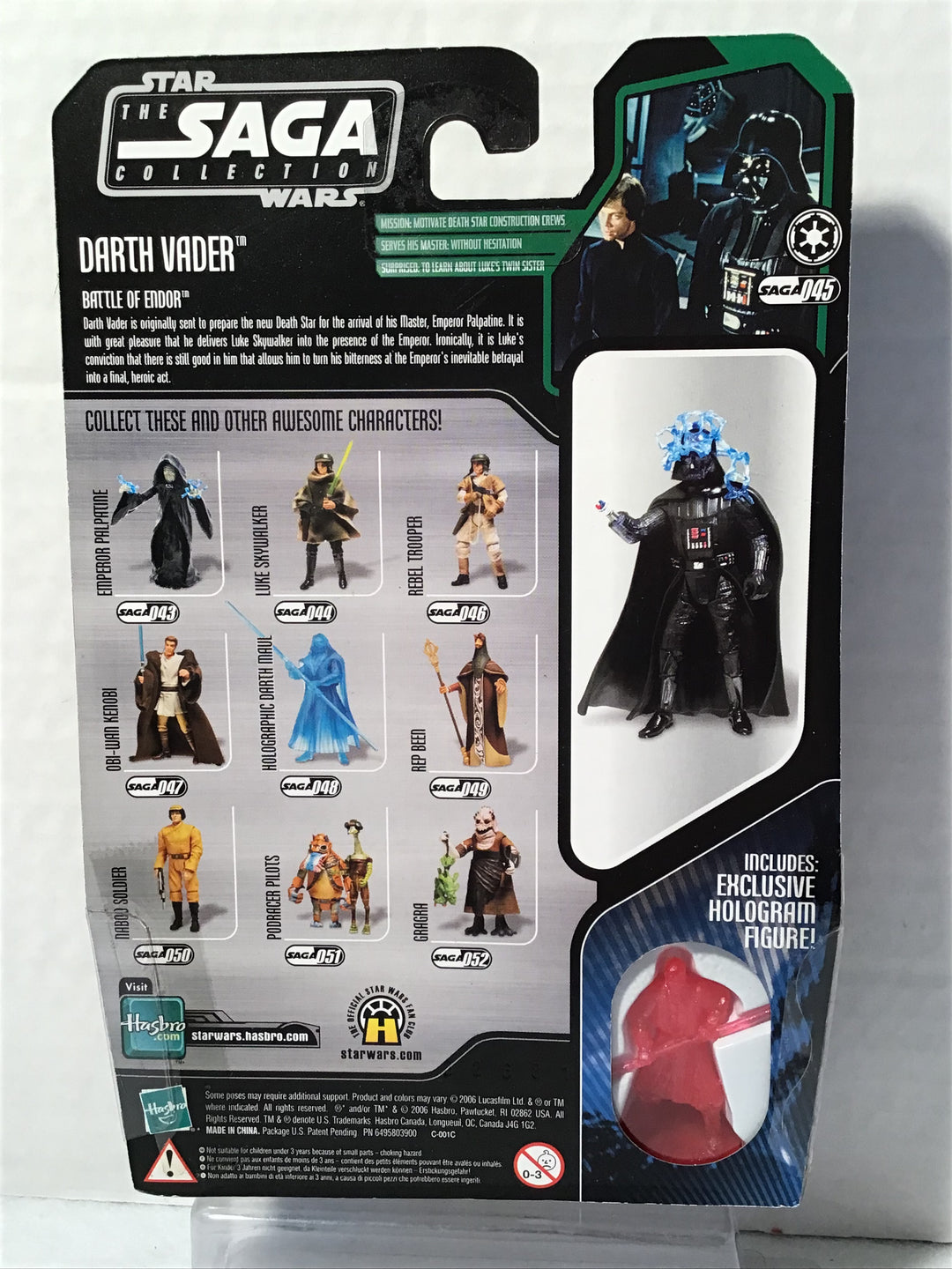 Star Wars VI: Return of Jedi Darth Vader #045 Saga Collection w/ Hologram Figure MOC