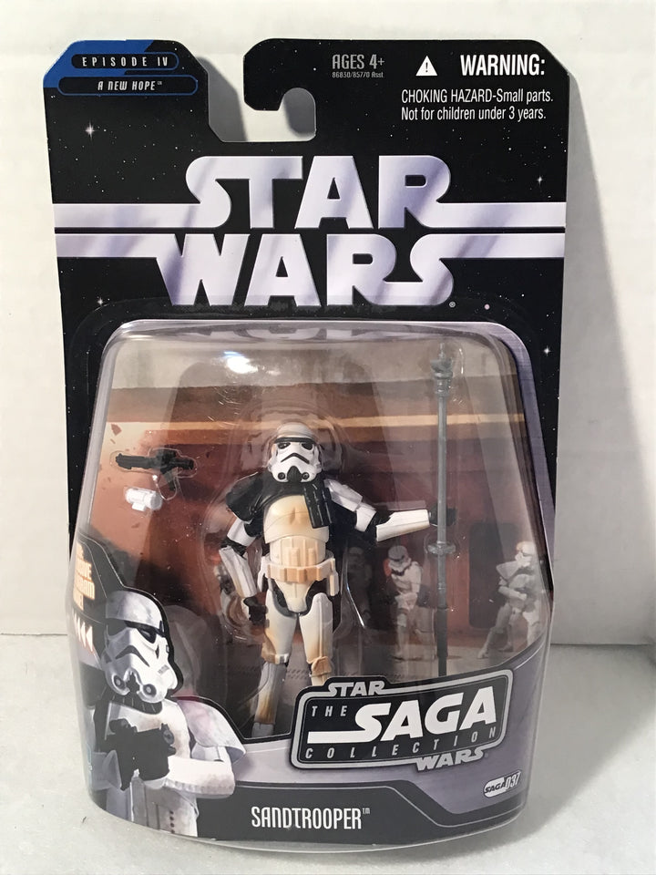 Star Wars IV: A New Hope Sandtrooper #037 Saga Collection w/ Hologram Figure MOC