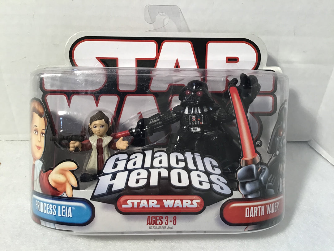 Star Wars Galactic Heroes Princess Leia/Darth Vader Hasbro 2006 SEALED MOC