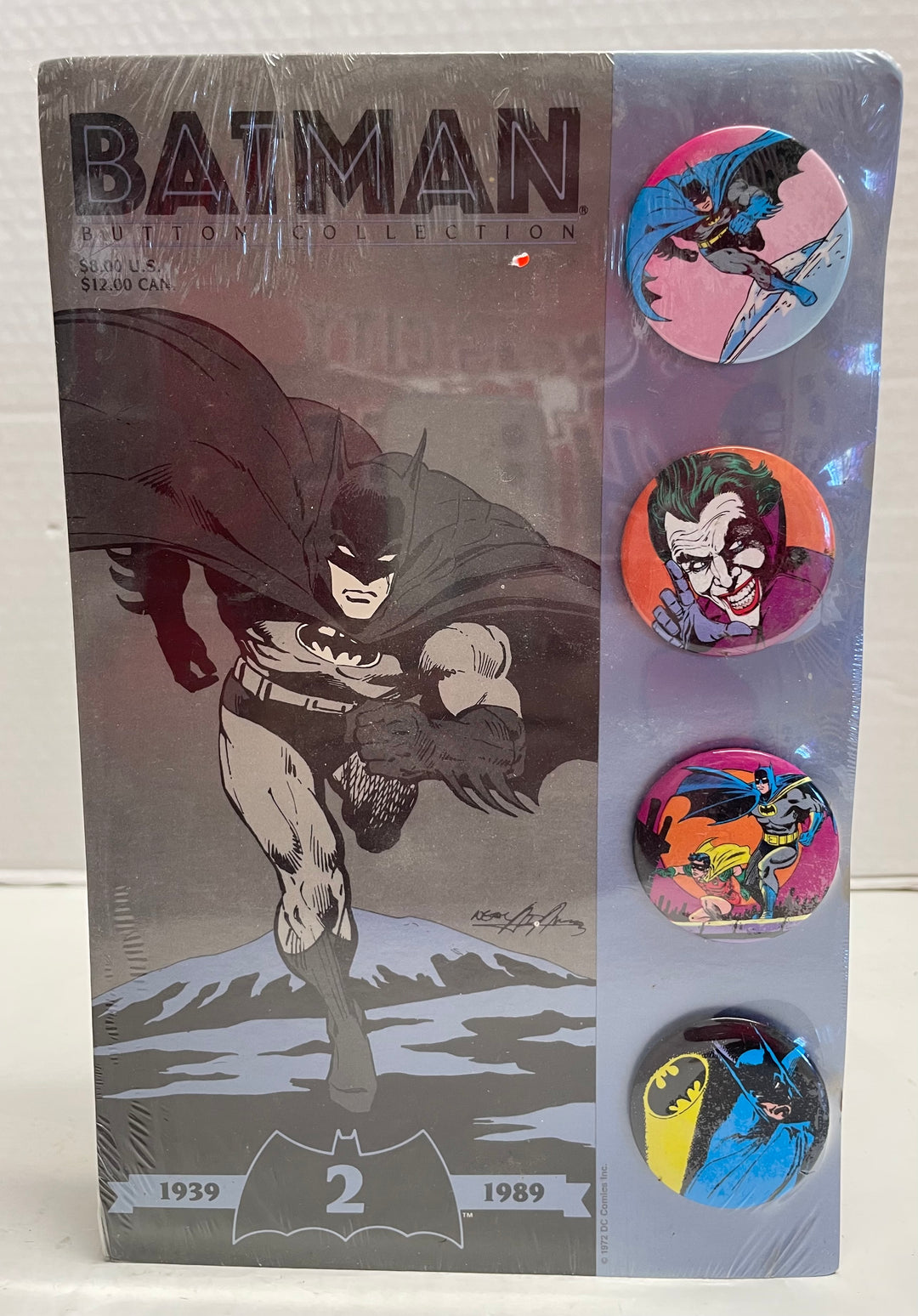 Batman 6 Button Collection 1939-1989 DC Comics New on Sealed Board