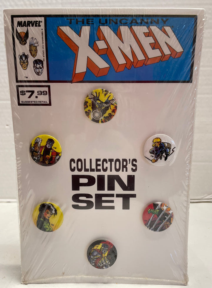Marvel The Uncanny X-Men Collector's 6-Pin Set New on Sealed Card 1989