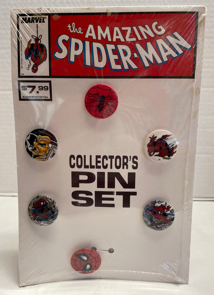 Marvel the Amazing Spider-Man Collector's 6-Pin Set New on Sealed Card 1989